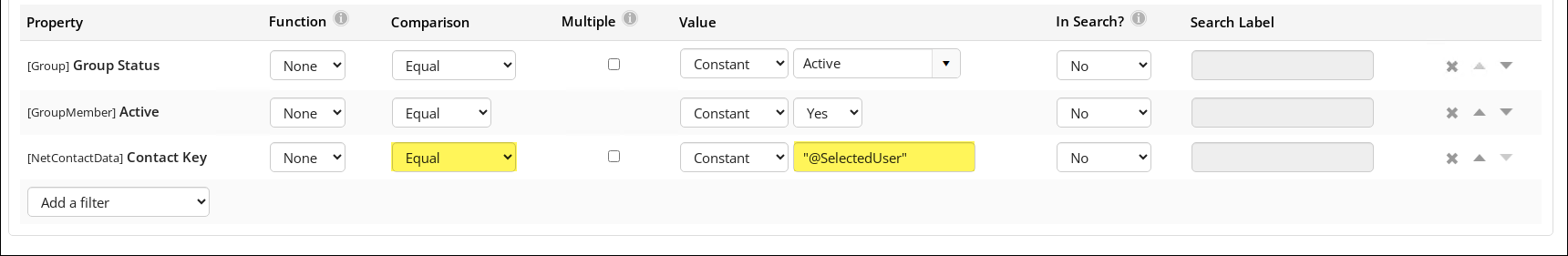 Adding comparisons and values