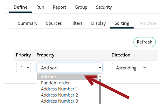 Adding a Sort property