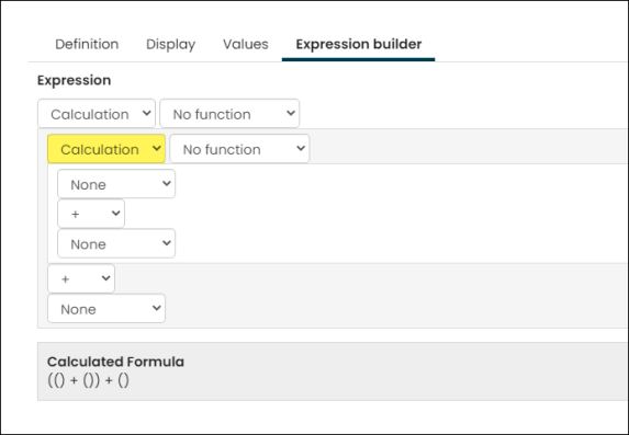 Viewing the nested calculation