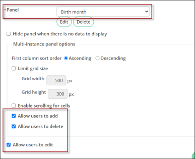 Enabling users to add, delete, and edit