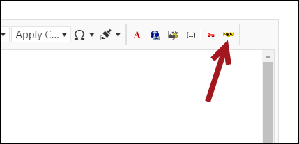 Viewing the Insert 'New' Marker (toolbar button - NEW)