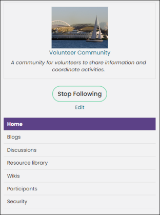 Viewing a Community Summary content item example