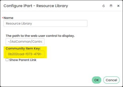 Pasting the iUniformKey into the Community Item Key field