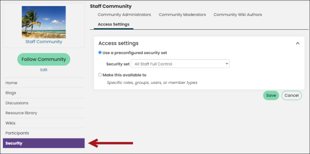 Viewing a Security content item example