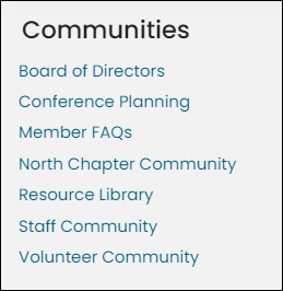 Viewing a Contact Communities content item example with page size set to 20