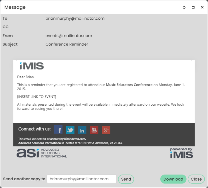 Viewing an example communication