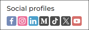 Viewing Social profile icons