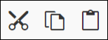 Viewing the Cut, Copy, and Paste icons