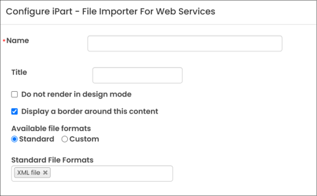 Selecting the Standard file format