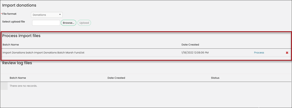 Processing imported files