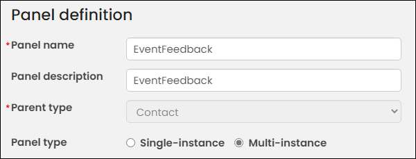 Selecting a multi-instance panel type