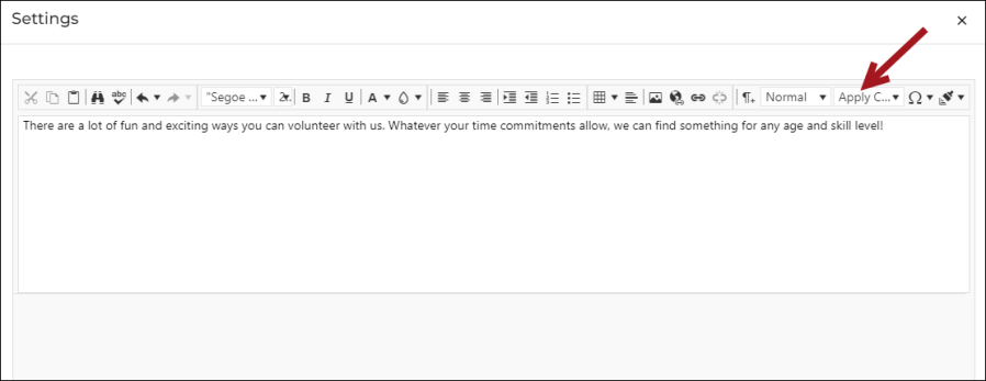 Adding formatting to the form