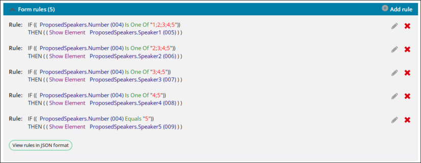 Viewing form rules