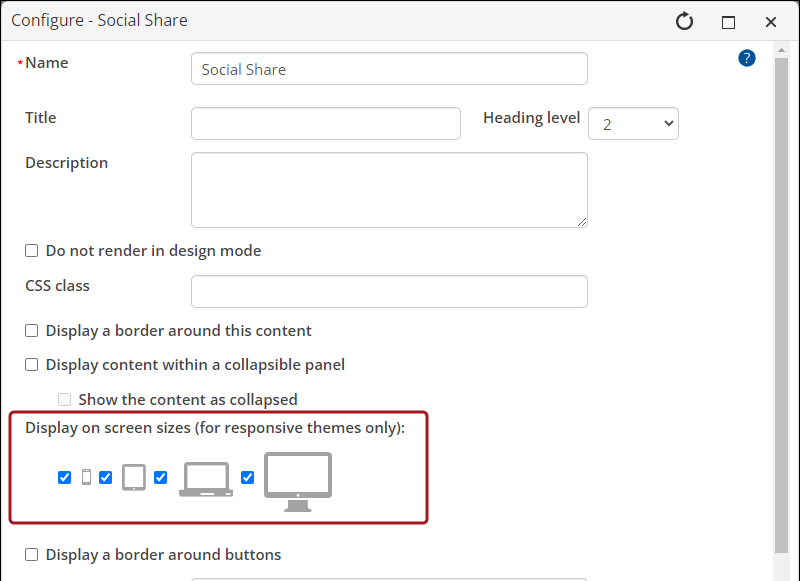 Viewing Display on screen sizes