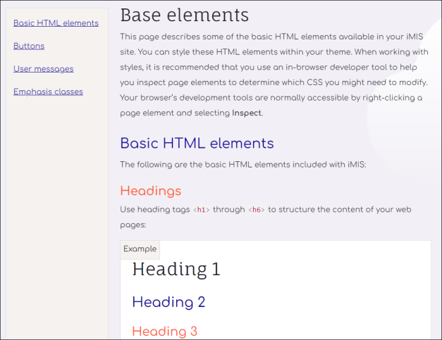 Testing style sheet changes with the iMIS Style Guide