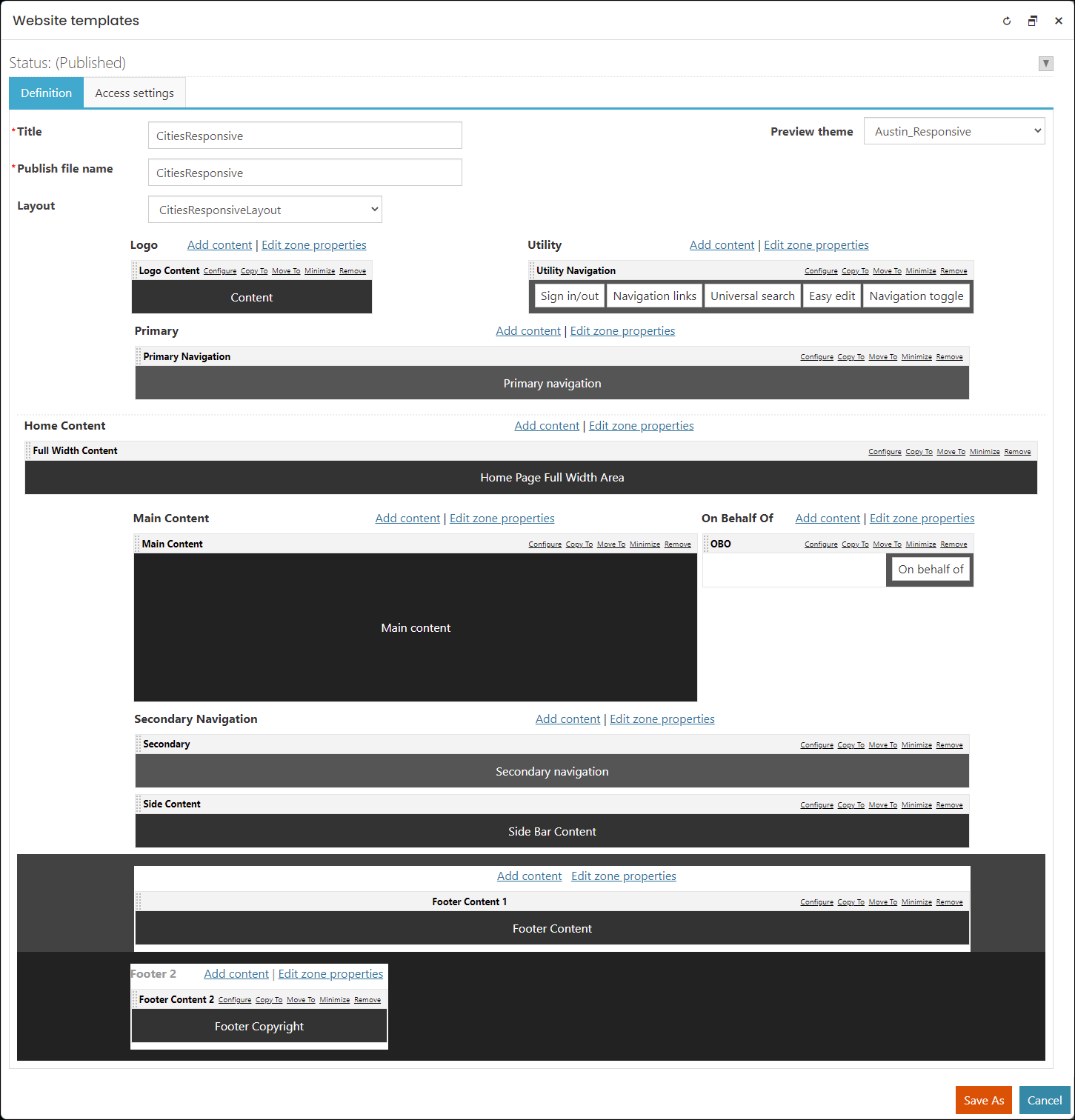 Viewing the Theme Builder