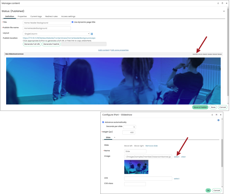 Editing the image that displays in the homepage banner when the user is not logged in