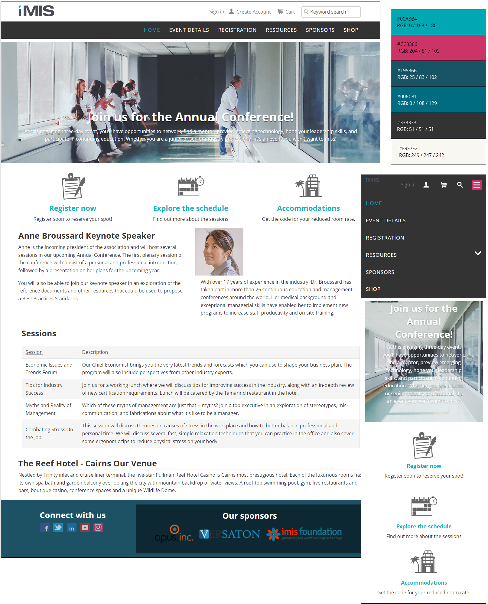 Viewing the Toronto Responsite theme and color scheme
