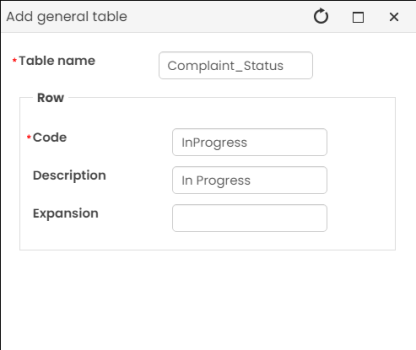 Adding a general table