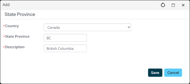 Editing a state or province