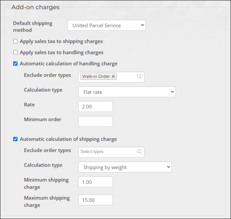 Enabling Automatic calculation of handing charge under Add-on charges