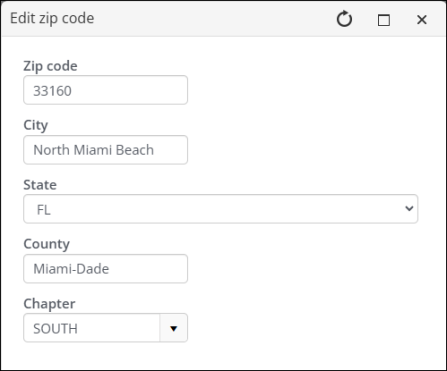 Editing zip codes