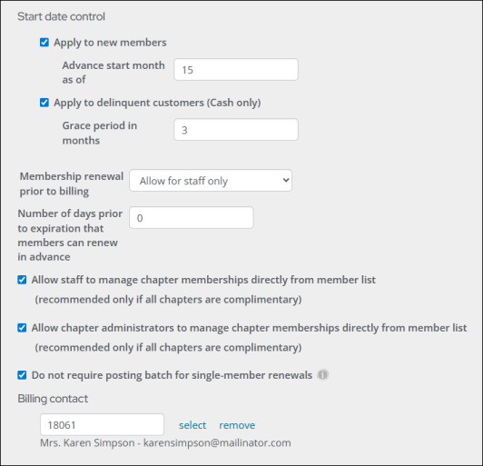 Viewing Start date control