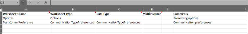 Adding or updating CommunicationTypePreferences and a corresponding worksheet with mapped-out properties