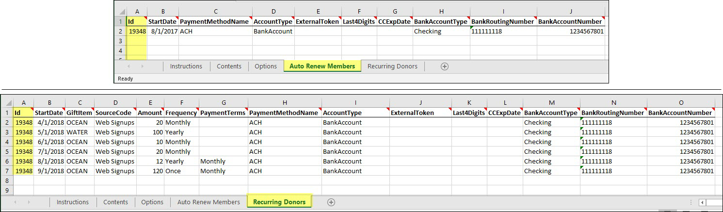 Viewing a Workbook Converter data example