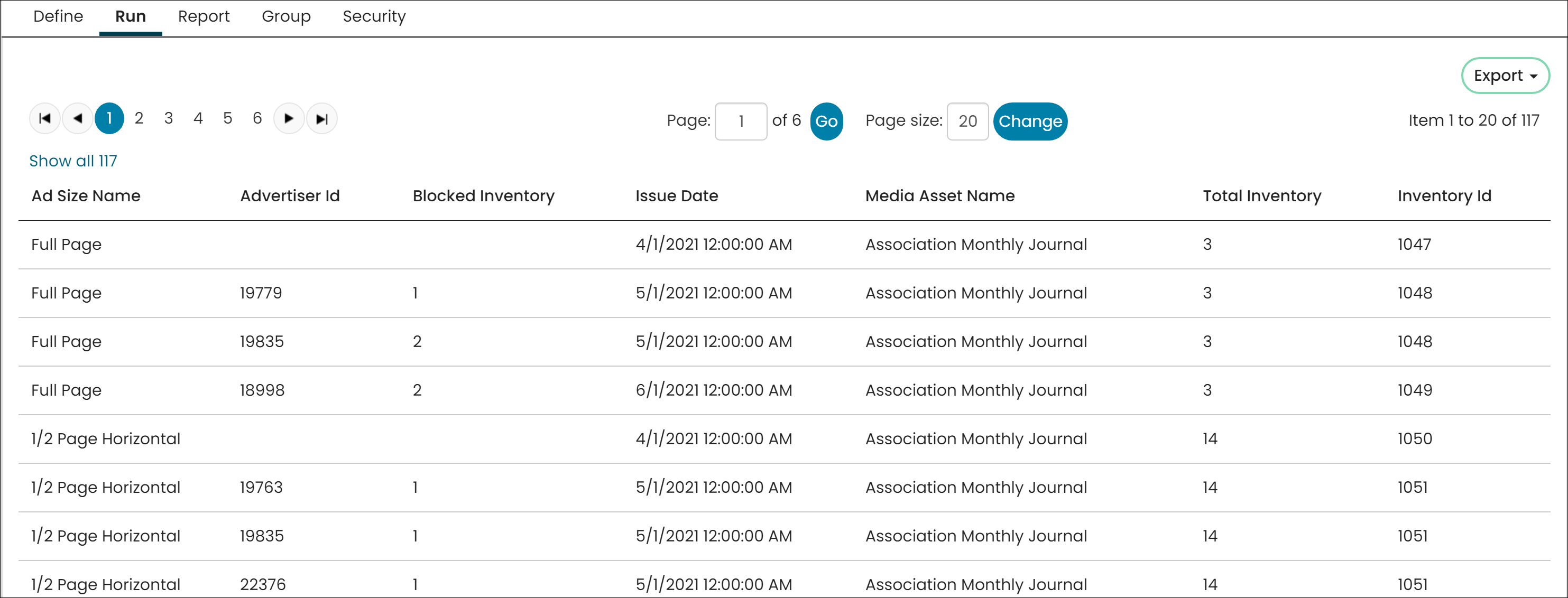 AdvertisingMediaOrderInventory business object.